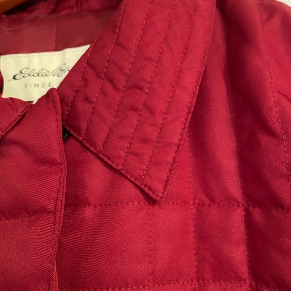 Eddie Bauer Jacket Coat Red Quilted Pockets New With Tags Women's Size Large - Picture 8 of 12